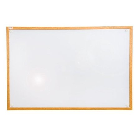 FLOORTEX USA Floortex USA FCVLM2418W 24 x 18 in. Viztex Lacquered Steel Magnetic Dry Erase Boards with an Oak Effect Surround - White FCVLM2418W